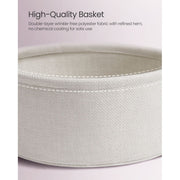 Vasagle Round Side Table With Basket, Pink/White