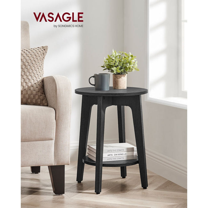 Vasagle Living Room Round Side Table, Black