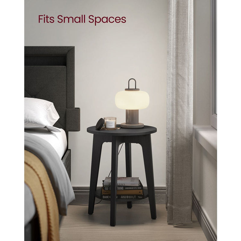 Vasagle Living Room Round Side Table, Black