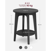 Vasagle Living Room Round Side Table, Black