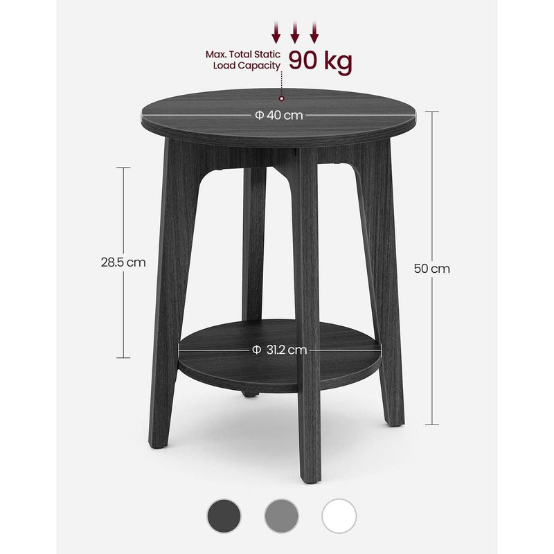Vasagle Living Room Round Side Table, Black
