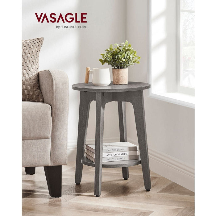 Vasagle Living Room Round Side Table, Grey