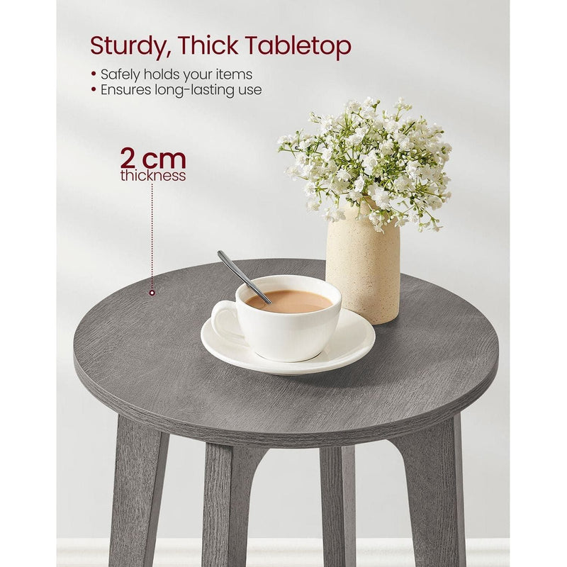 Vasagle Living Room Round Side Table, Grey