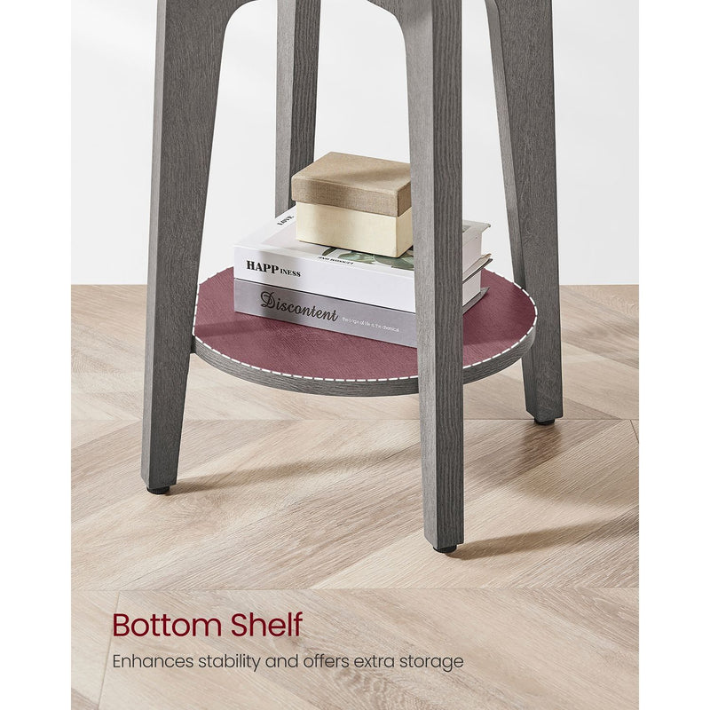 Vasagle Living Room Round Side Table, Grey