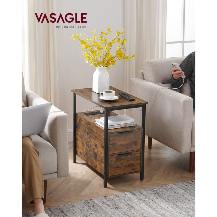 Vasagle End Table With Charging Station