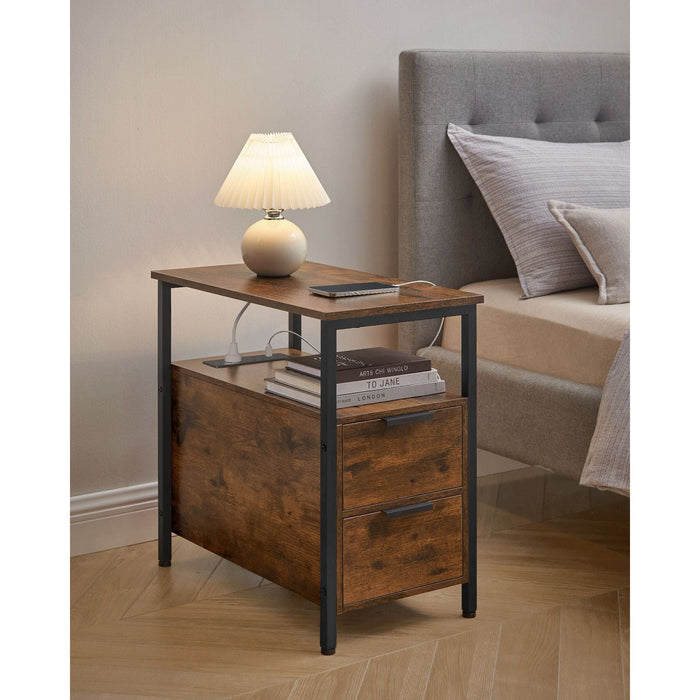 Vasagle End Table With Charging Station