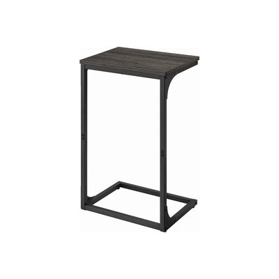 Vasagle C Shaped Sofa Table Ebonised Oak Black VASAGLE