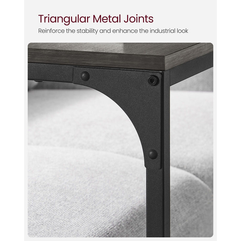 Vasagle C Shaped Sofa Table Ebonised Oak Black