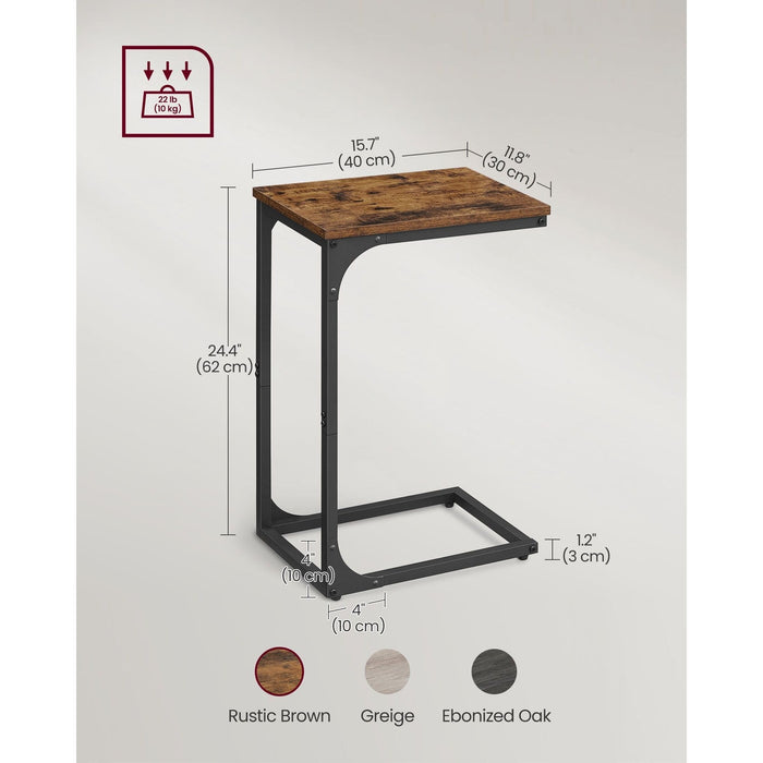 Vasagle Sofa Table For Laptop Ebonised Oak And Black