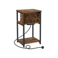 Vasagle Narrow Bedside Table With Charging Station VASAGLE