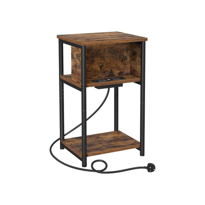 Vasagle Narrow Bedside Table With Charging Station VASAGLE