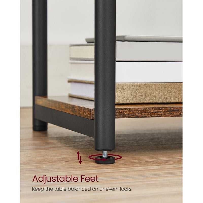 Vasagle Narrow Bedside Table With Charging Station