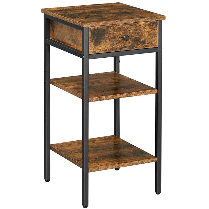 Vasagle Industrial Accent Nightstand End Table With Drawer