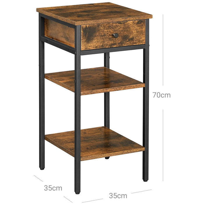 Vasagle Industrial Accent Nightstand End Table With Drawer