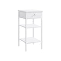 Vasagle Tall Bedside Table With Drawer, White