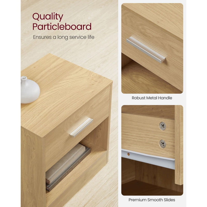 Vasagle Bedside Cabinet With Drawer and Shelf