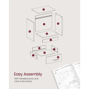 Vasagle Bedside Cabinet With Drawer and Shelf