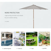 3m Wooden Parasol Outsunny