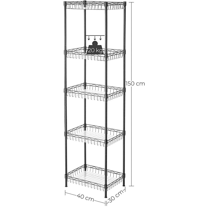 5-Level Metal Adjustable Shelf Unit