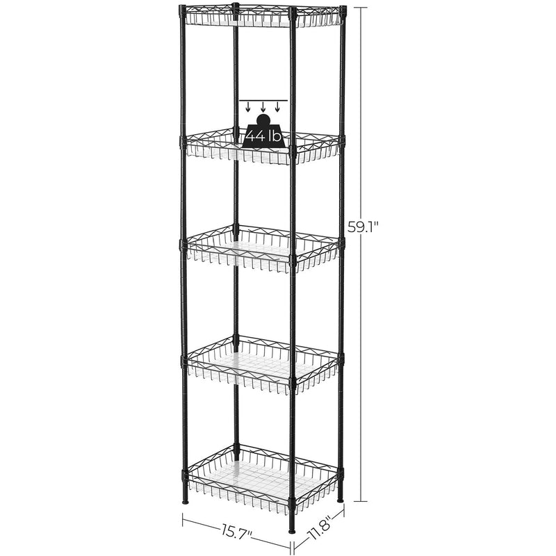 5-Level Metal Adjustable Shelf Unit