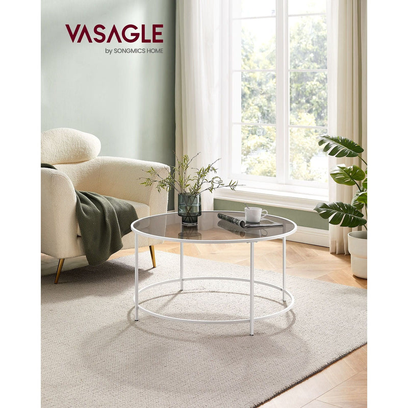 Vasagle Round Glass Coffee Table