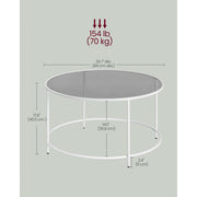 Vasagle Round Glass Coffee Table