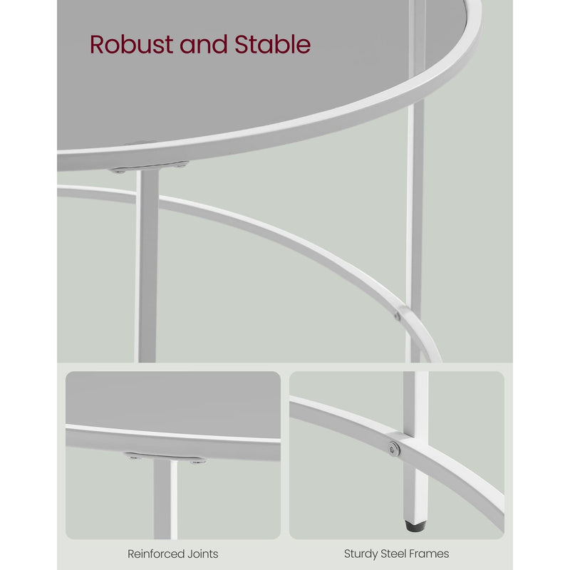 Vasagle Round Glass Coffee Table