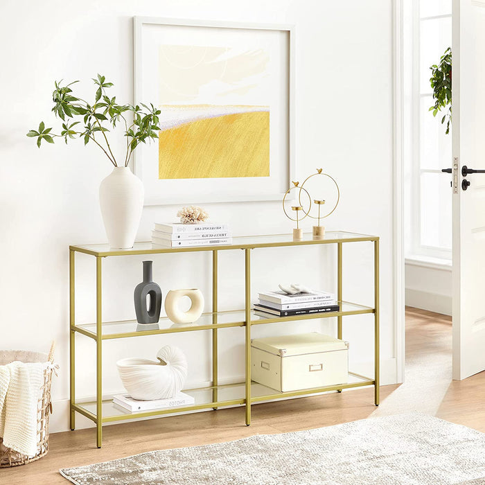 Vasagle Gold 3-Tier Glass Console Table
