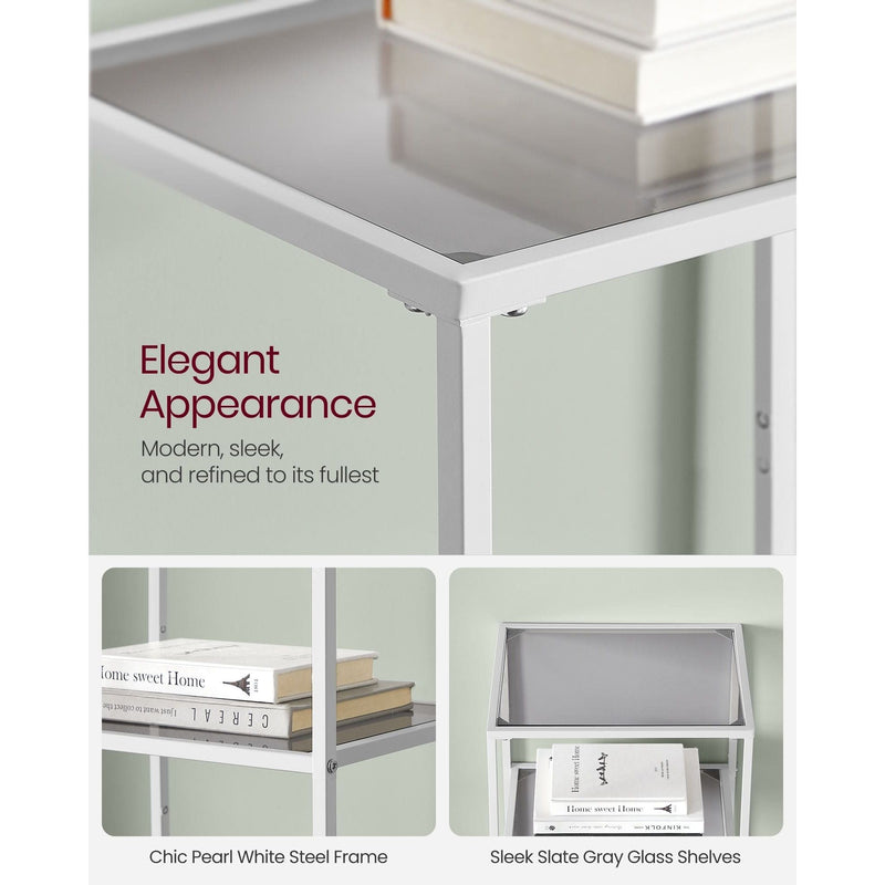 Vasagle Small Freestanding Shelf Unit White Grey
