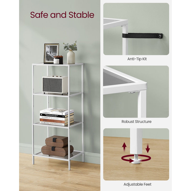 Vasagle Small Freestanding Shelf Unit White Grey