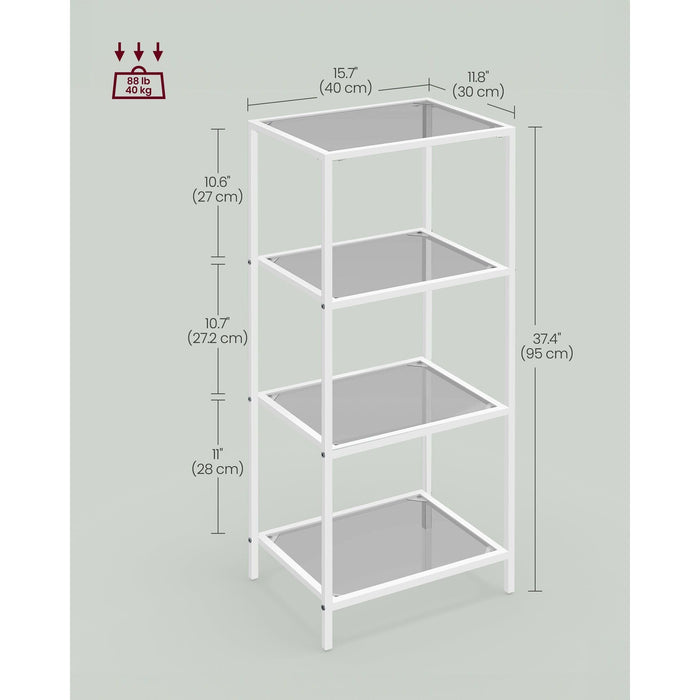 Vasagle Small Freestanding Shelf Unit White Grey