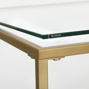 Vasagle Rectangular Coffee Table, Gold Frame, Glass Top - Adds and elegant touch to your living room
