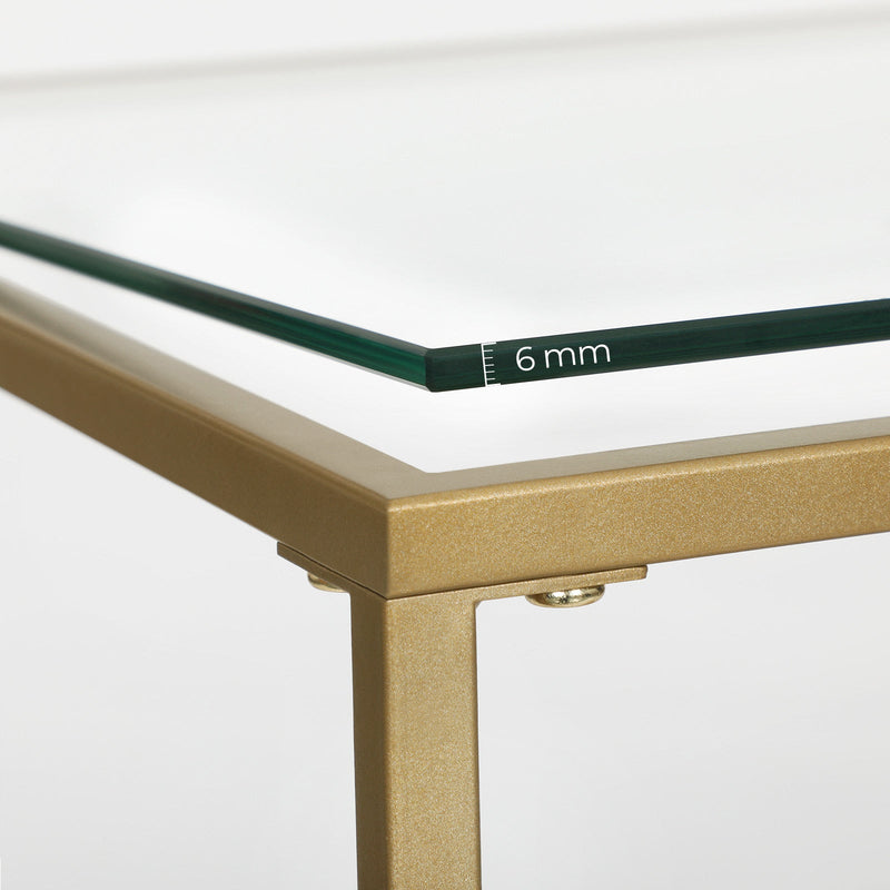 Vasagle Rectangular Coffee Table, Gold Frame, Glass Top - Adds and elegant touch to your living room