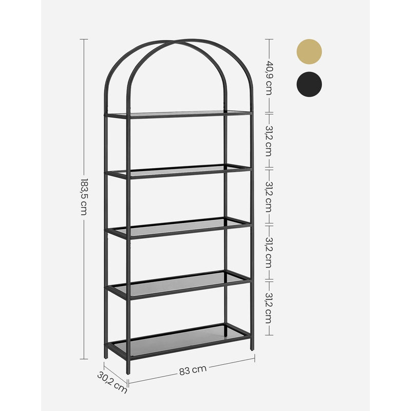 Vasagle Freestanding Shelving Unit 5 Tier, Black & Grey