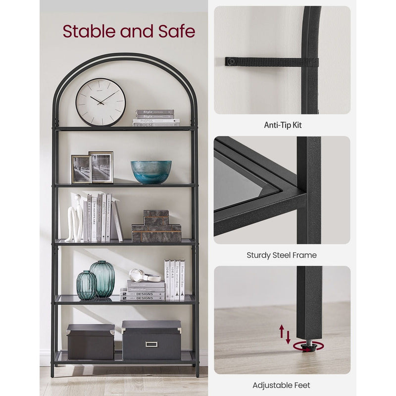 Vasagle Freestanding Shelving Unit 5 Tier, Black & Grey