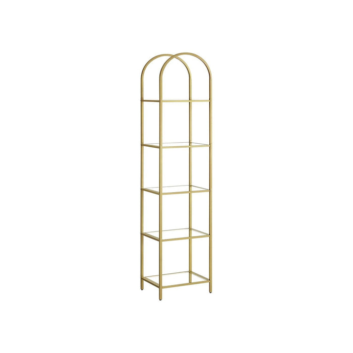 Vasagle Narrow Gold Frame Shelving Unit With Arch Top