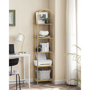 Vasagle Narrow Gold Frame Shelving Unit With Arch Top