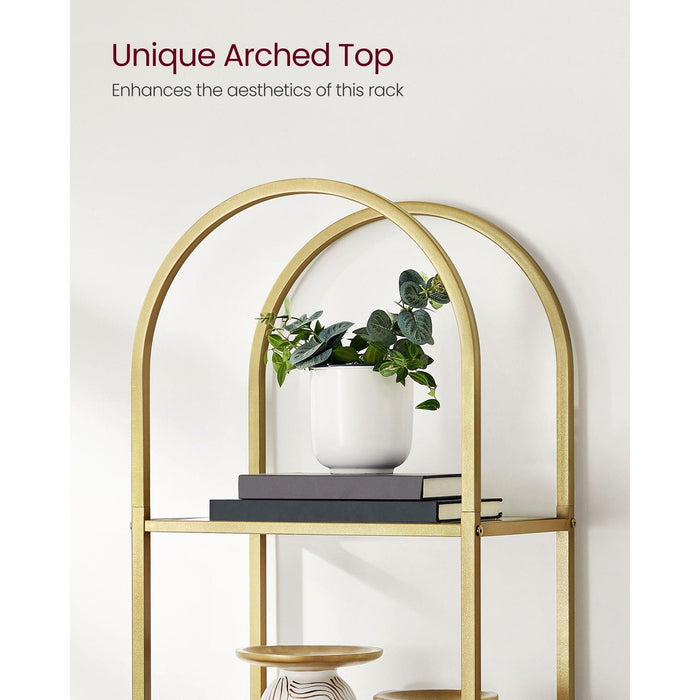 Vasagle Narrow Gold Frame Shelving Unit With Arch Top