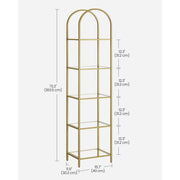 Vasagle Narrow Gold Frame Shelving Unit With Arch Top