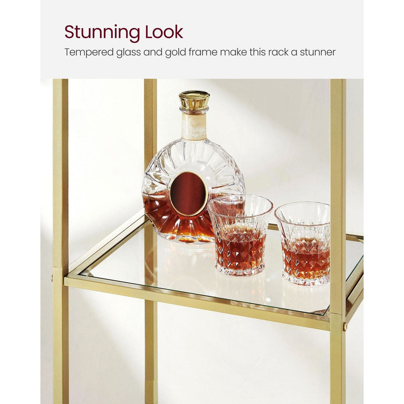 Vasagle Narrow Gold Frame Shelving Unit With Arch Top