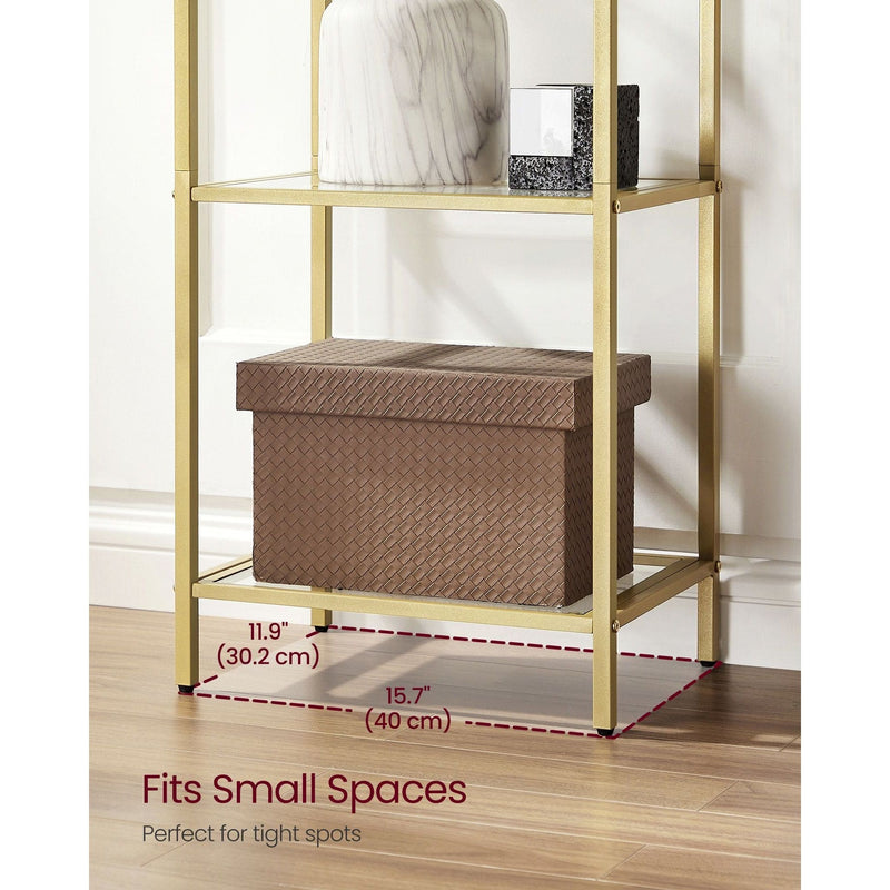 Vasagle Narrow Gold Frame Shelving Unit With Arch Top