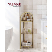 Vasagle Freestanding Corner Shelf, Gold
