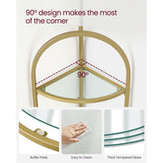 Vasagle Freestanding Corner Shelf, Gold