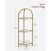 Vasagle Freestanding Corner Shelf, Gold