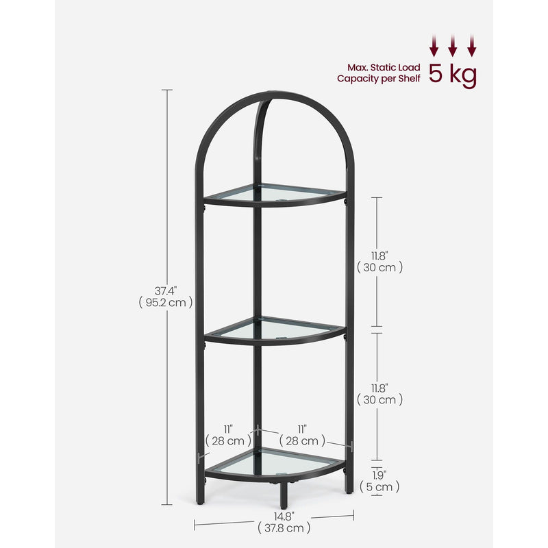 Vasagle Freestanding Corner Shelf, Black