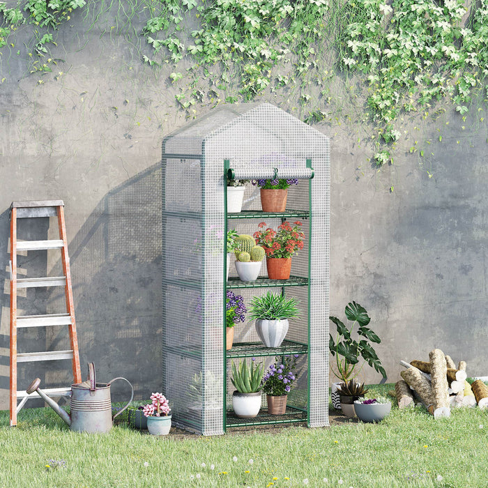 4 Tier Mini Portable Greenhouse, Steel, 70x50x160 cm