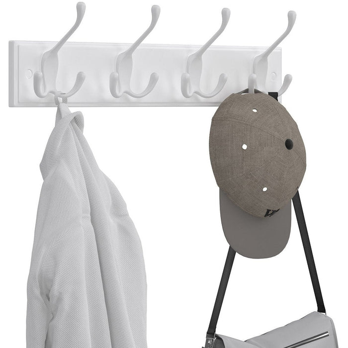 3 Hooks Coat Rack, White