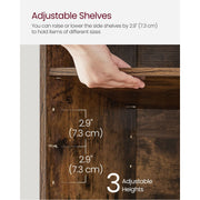 Shoe Bench With Cushion and Storage Rustic Brown by Vasagle