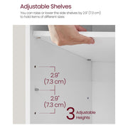 Vasagle White Shoe Bench With Grey Cushion - 9 open slots for storing your shoes