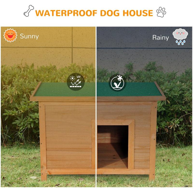 Elevated Outdoor Wooden Dog Kennel, 85cm